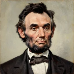 iconic portrait of president abraham lincoln, oil on canvas by shepard fairey, dignifying, trending on artstation