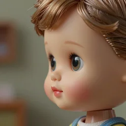 closeup profile face portrait of a tin toy theresa russell as a mark ryden doll, detailed digital art, trending on artstation, depth of field, detailed and intricate environment, 8 k resolution, hyperrealistic, octane render