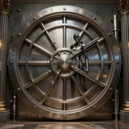 a giant vault door, elegant digital illustration by greg rutkowski, cyberpunk, android netrunner