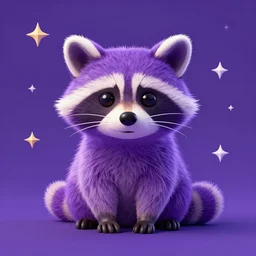 purple raccoon in the stars