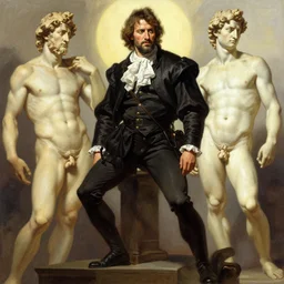 Alex Jones, by Frank Frazetta, by Rembrandt, by Michelangelo, digital painting, masterpiece