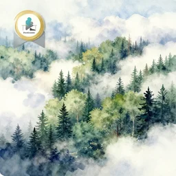 cloud forest, high quality watercolors, award winning, trending on artstation