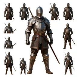 sprite sheet of a medieval warrior