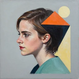 Emma Watson profile picture by Sachin Teng, asymmetrical, Organic Painting , Matte Painting, geometric shapes, hard edges, graffiti, street art:2 by Sachin Teng:4