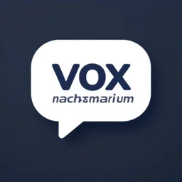 logo of an ai company named vox machanarium, tech logo speech bubble, sleek, artificial intelligence, icon