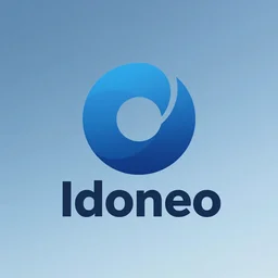 a modern logo for an enterprise named Idoneo, in a blue sky, highly detailed, digital art