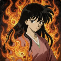 Kagome Higurashi. By Rembrandt painting (1667), fractal flame&&&&&&&, highly detailded