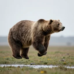 levitating grizzly bear