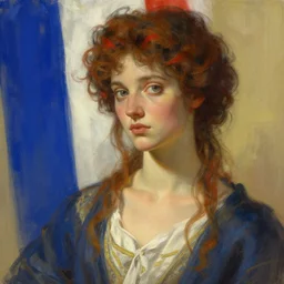 a personification of the country france, highly detailed, digital painting, artstation, concept art, sharp focus, illustration, art by greg rutkowski and alphonse mucha