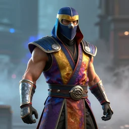 a highly detailed vfx portrait of sub zero mortal kombat, photorealistic, cinematic lighting, high detail, vivid colors, unreal engine, octane render, art by wlop artstation, character art by bungie studios, fog volumes, vivid color glow, post processing, cgsociety
