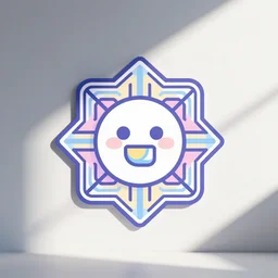 material design!! cute minimalist kawaii cyberpunk style emblem, vibrant pastel colors, corporate logo, art deco, stylized, iconic, minimalist, vector art, 🧒 📸 🎨