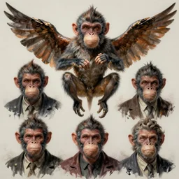 flying monkeys, horror, highly detailed, character portrait, digital painting, artstation, concept art, matte, sharp focus, illustration, art by artgerm and greg rutkowski and michael whelan and gustave dore and alphonse mucha