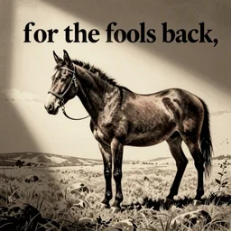 a whip for the horse, a bridle for the donkey, and a rod for the fools back., stencil art by shag, tom whalen, artgerm, clean bold lines