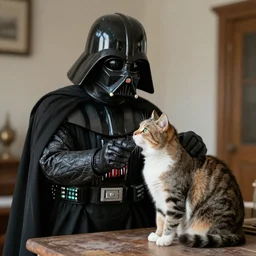 elder scrolls darth vader petting a cat