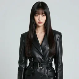 ektachrome, youthful asian demure, exquisite features, feminine cut, frontiers in flight leather waterfall suit, lisa tesch