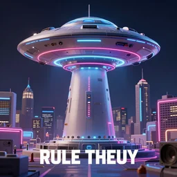 a pfotograph of an ufo over detroit, movie poster, rule of threes, film photography, 3 d render, trending on artstation, 3 d society, neon ligths, futurism