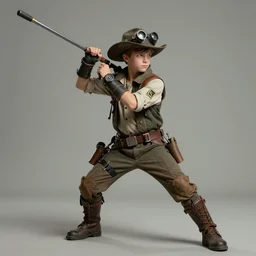 (((((portrait of boy dressed as Dieselpunk explorer in an actionpose . muted colors.))))) by Jean-Baptiste Monge !!!!!!!!!!!!!!!!!!!!!!!!!!!
