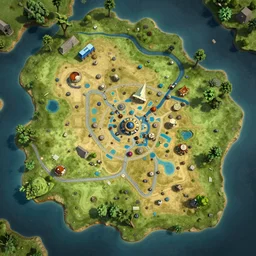 hyrule map in d & dtiles, unreal engine, hdr, photrealism