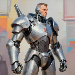 greg manchess portrait painting of fully armored bionic augmented the foundation aka dwayne the rock as overwatch character, medium shot, asymmetrical, profile picture, organic painting, sunny day, matte painting, bold shapes, hard edges, street art, trending on artstation, by huang guangjian, gil elvgren, ruan jia, greg rutkowski, gaston bussiere