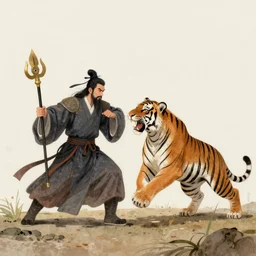 A Wizard battling a Tiger, Photo Credit: National Geographic, digital art