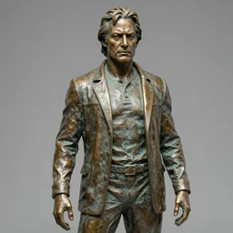 sculpture of ron perlman made of bronze, photo, medium shot, high quality, 4 k,