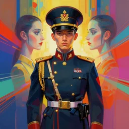 prompt! dream symmetry!! stunning portrait of a soldier!! by victo ngai, kilian eng vibrant colours, dynamic lighting, digital art, winning award masterpiece, fantastically beautiful, illustration, aesthetically inspired by beksinski and dan mumford, trending on artstation, art by greg rutkowski, 8 k