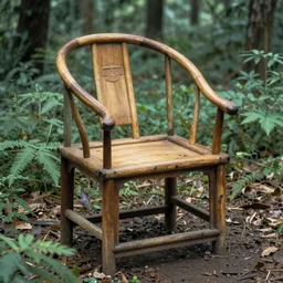 highly detailed, chair in the forest wenjun lin