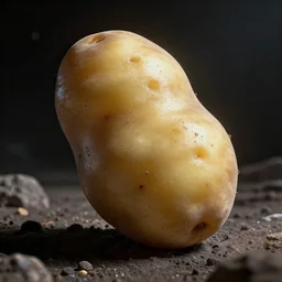 An asteroid made from potato, in the shape of a potato, concept art by NASA/ESA
