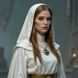 realistic ultra-detailed hyperrealistic image of a female alien priestess, comic book art, rotoscoped, inspired by Bill Sienkiewicz and Travis Charest and Adam Hughes, sci-fi, masterpiece.