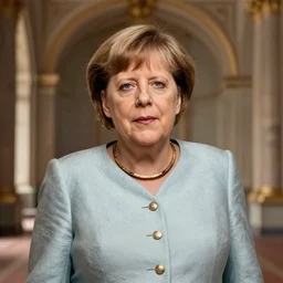 angela merkel as a princess inside a castle, artstation