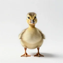 adorable duckling, professional studio photo, full body, isolated on a pure white background, centered, entire subject in frame, sharp focus, soft studio lighting