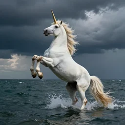 christopher lee throwing a beautiful unicorn into the sea