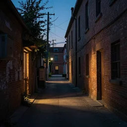 some weird trippy freaky stuff happening in a back alley somewhere around dusk