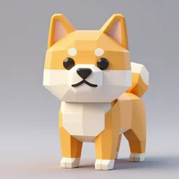 Low-Poly Shiba Inu 3d art