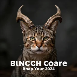 a photo of a cat with horns on its head