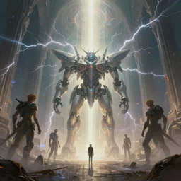 otherworldly ambient occlusion render metaphysical scifi cosmic creatures entering the ethereal plane mecha cathedral, art by artgerm, wlop, loish, ilya kuvshinov, muted vaporwave ombre, leading lines, fractal lightning, lichtenberg figures, vanishing point, volumetric lighting, god rays, lasers