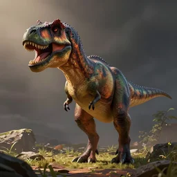 a tyrannosaurus rex in the style of pixar, adorable and whimsical, fantasy, elegant, digital painting, artstation, unreal engine, octane render, concept art, matte, sharp focus, vibrant colors, high contrast, illustration, art by justin gerard
