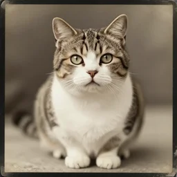 nyan cat, realistic old photograph