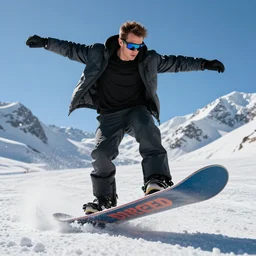 Rodney Dangerfield snowboarding, high details, 4k, 8k, trending on artstation