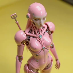 hyperrealist highly intricate post-punk portrait pink pearlescent exoskeleton beautiful goddess concept art pascal blanche key sage dramatic yellow lighting 8k high angle shallow depth of field