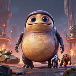 pixar sarlacc kaiju cyborg demons running dinosaurs tyrannosaurus raptor atat googly eyes, military tank fury road iron smelting pits space marines, of spiked gears of war skulls, military chris foss, john harris, hoover dam'aircraft carrier tower'beeple, warhammer 4 0 k, halo, halo, mass effect