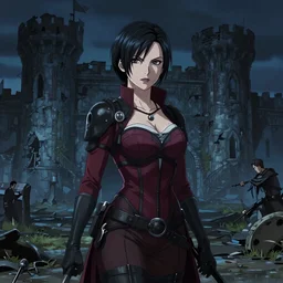 lady drimitrescu from resident evil 8, castle ruins lanscape, night time, ambient lighting, 4k, anime key visual, lois van baarle, ilya kuvshinov, rossdraws, artstation