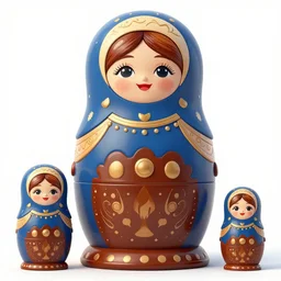 matryoshka, in love, happy, wearing blue and brown medieval robe, WLOP, artgerm, Jason Chan, Charlie Bowater, Sergey Kolesov, medieval, fantasy d&d, watercolor on paper, hyper detail portrait, closeup on face, dark pastel castle background