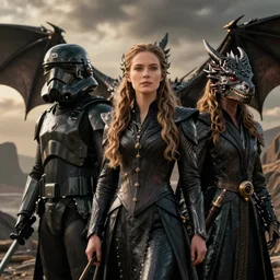 detailed ultrarealistic photography front medium shot of starwars, dragonslayer, liv tyler, fantasy, cinematic, game of thrones, lord of the rings