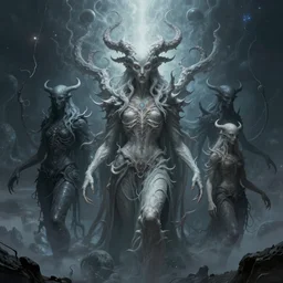 lovecraftian eldritch gods, beautifully detailed, smooth, epic, cinematic lighting, 4 k, illustration, portrait, cosmic horror, by andree wallin