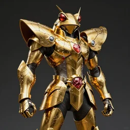 a new golden armor zodiac Knight by tatsuya Yoshikawa artist Rendering the frog constellation armor . full of details, by utsurowazaru mono and jet set radio , Matte painting, trending on artstation and unreal engine