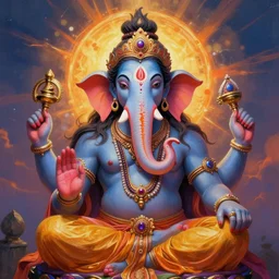 india god shiva ganesh colorful stylized photoshop sweet painting