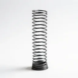 chrome slinky, studio product photography, isolated on a pure white background, centered, entire object in frame, sharp focus, soft studio lighting