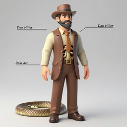 anatomical diagram of a snake oil salesman, diagram by Dan Hiller, 3D rendering by Beeple
