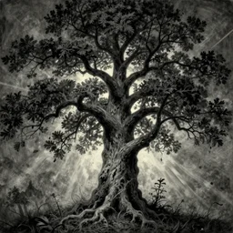 grunge drawing of a tree by - Zdzisław Beksiński , corpse bride style, horror themed, detailed, elegant, intricate